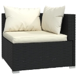 Set Salotto da Giardino 6 pz con Cuscini in Polyrattan Nero