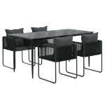 Set da Pranzo da Giardino 5 pz Nero