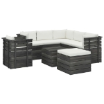 Set Divani da Giardino su Pallet 8 pz con Cuscini Massello Pino