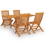 Set da Pranzo da Giardino 5 pz in Legno Massello di Teak