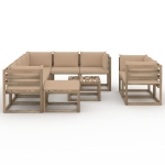 Set Divani da Giardino 10 pz con Cuscini Beige