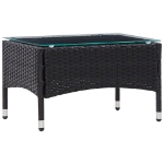 Set Divani da Giardino 4 pz con Cuscini in Polyrattan Nero