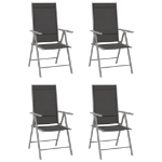 Set Mobili da Pranzo per Giardino 5 pz Alluminio Argento e Nero