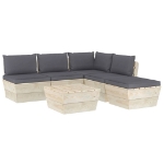 Set Divani da Giardino su Pallet 6 pz con Cuscini Legno Abete