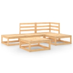 Set Divani da Giardino 5 pz in Legno Massello di Pino