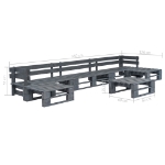 Set Divani da Giardino con Pallet 6 pz in Legno Grigio