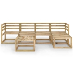 Set Salotto da Giardino 6 pz in Legno di Pino Impregnato Verde