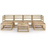 Set Divani da Giardino 7 pz in Legno di Pino Impregnato Verde