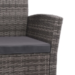 Set Divani da Giardino 4 pz con Cuscini in Polyrattan Grigio