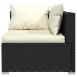 Set Divani da Giardino 9 pz con Cuscini in Polyrattan Nero