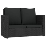 Set Divani da Giardino 2 pz con Cuscini in Polyrattan Nero