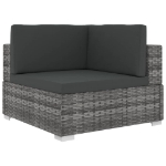 Set Divani da Giardino 6 pz con Cuscini in Polyrattan Grigio