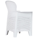 Set Pranzo da Giardino 9 pz in Plastica Stile Rattan Bianco