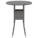 Set da Pranzo per Giardino 3 pz in Polyrattan Grigio