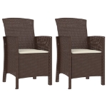 Set Divani da Giardino 3 pz con Cuscini in Rattan PP Marrone