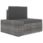 Set Divani da Giardino 7 pz in Polyrattan Grigio