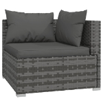 Set Divani da Giardino con Cuscini 6 pz in Polyrattan Grigio