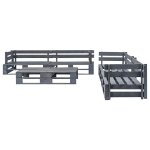 Set Divani da Giardino 6 pz Pallet Cuscini Grigi in Legno