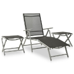 Set per Divani da Giardino 9 pz Nero e Argento