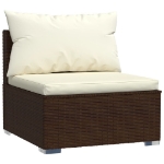 Set Divani da Giardino 8 pz con Cuscini in Polyrattan Marrone