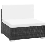 Set Divani da Giardino 6 pz con Cuscini in Polyrattan Nero