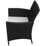 Set da Pranzo da Giardino 7 pz con Cuscini in Polyrattan Nero