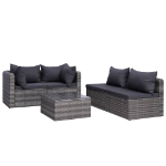 Set Divani da Giardino 8 pz con Cuscini in Polyrattan Grigio