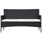 Set Divani da Giardino 5 pz con Cuscini in Polyrattan Nero