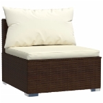 Set Divani da Giardino 11 pz con Cuscini in Polyrattan Marrone