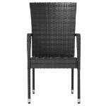 Set Mobili da Pranzo per Giardino 3 pz Polyrattan Nero