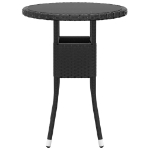 Set da Pranzo per Giardino 3 pz in Polyrattan Nero