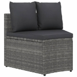 Set Divani da Giardino 8 pz con Cuscini in Polyrattan Grigio