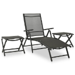 Set da Pranzo da Giardino 10 pz Nero e Antracite