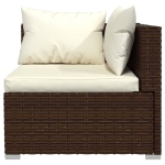 Set Divani da Giardino con Cuscini 8 pz in Polyrattan Marrone