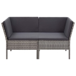 Set Divani da Giardino 6 pz con Cuscini in Polyrattan Grigio