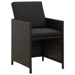 Set da Pranzo da Giardino 9 pz con Cuscini in Polyrattan Nero