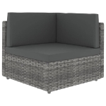 Set Divani da Giardino 6 pz con Cuscini in Polyrattan Grigio