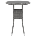 Set da Pranzo per Giardino 3 pz in Polyrattan Grigio