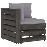 Set Divani da Giardino con Cuscini 11pz Legno Impregnato Grigio