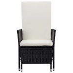 Set Divani da Giardino 3 pz con Cuscini in Polyrattan Nero