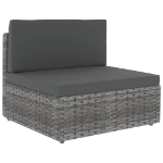 Set Divani da Giardino 4 pz in Polyrattan Grigio