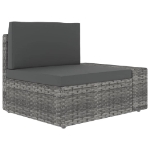 Set Divani da Giardino 9 pz con Cuscini in Polyrattan Grigio