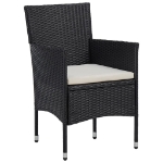 Set Mobili da Pranzo per Giardino 7 pz in Polyrattan Nero