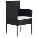 Set Mobili da Pranzo per Giardino 7 pz in Polyrattan Nero