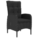 Set da Bistrot per Giardino 3 pz in Polyrattan e Acacia Nero