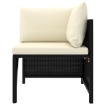 Set Divani da Giardino 9 pz con Cuscini in Polyrattan Nero