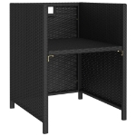 Set da Pranzo per Esterni 6 pz con Cuscini in Polyrattan Nero