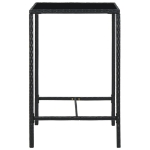 Set Bar da Giardino 3 pz con Cuscini Polyrattan Nero