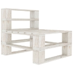 Set Salotto da Giardino 5 pz su Pallet in Legno Bianco