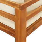 Panche da Giardino con Cuscini Bianco Crema 2pz Legno di Acacia